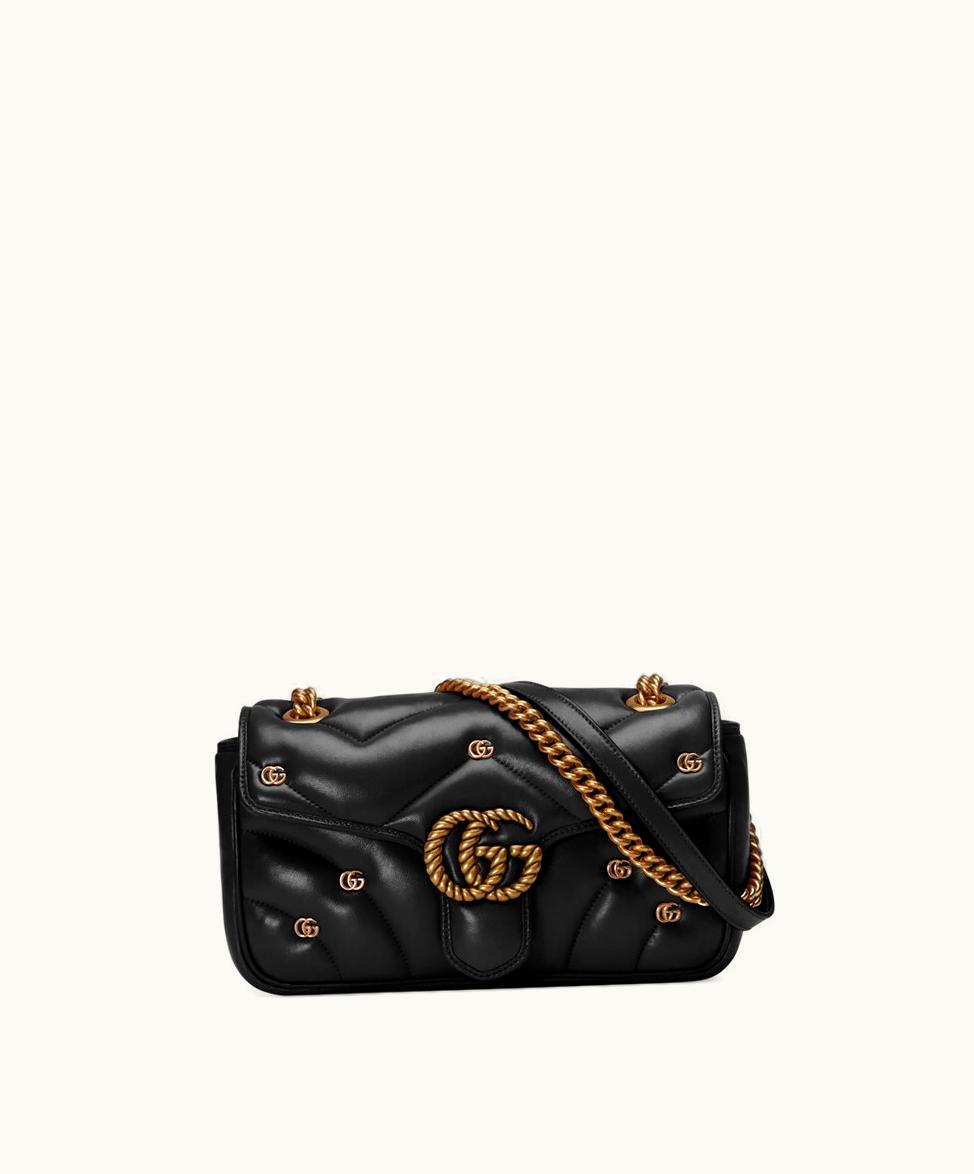 Gucci Gucci Marmont GG Matelassé Shoulder Bag Black
