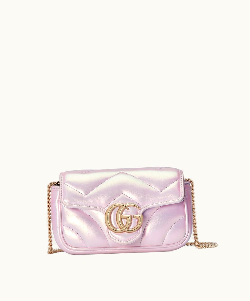 Gucci Gucci GG Marmont Super Mini Bag Light Pink Leather