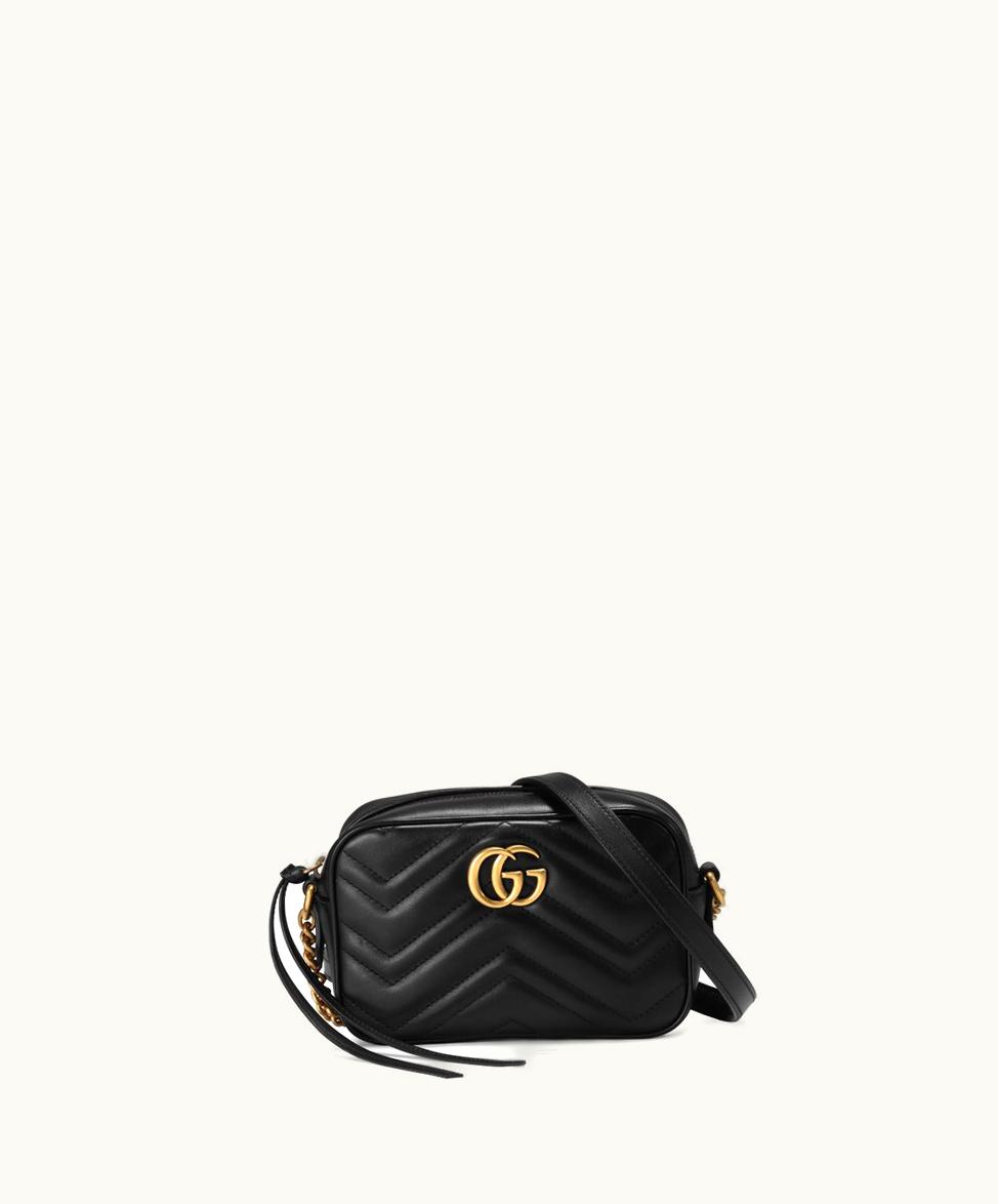 Gucci Gucci GG Marmont Matelassé Mini Camera Bag Black Leather