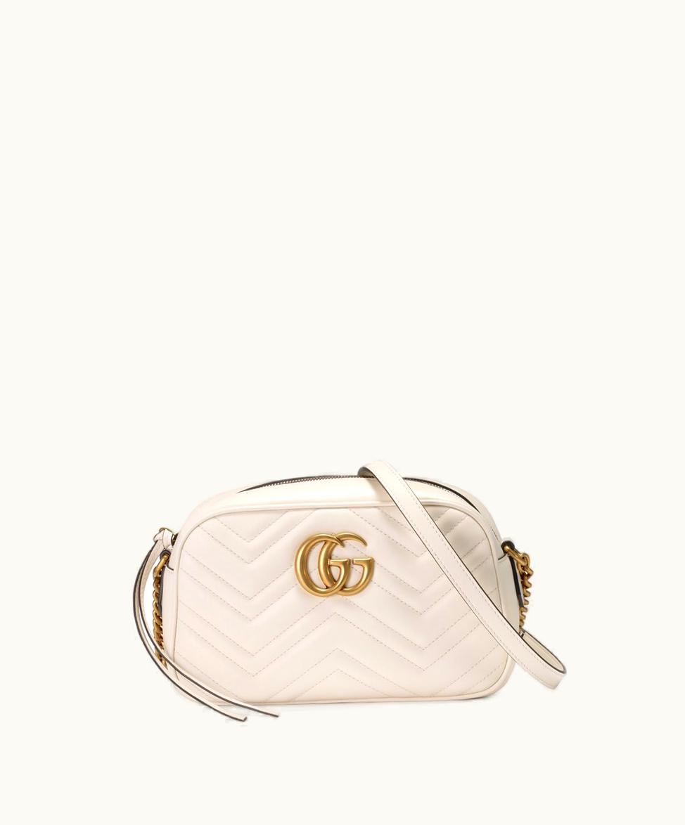 Gucci Gucci GG Marmont Small Shoulder Bag White Leather 447632DTD1T9022