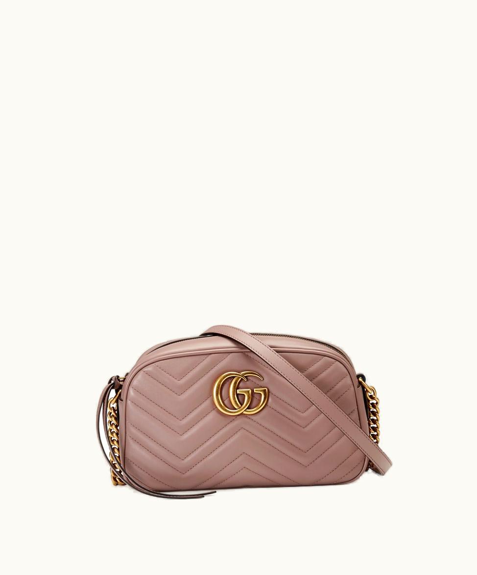 Gucci Gucci GG Marmont Small Matelassé Shoulder Bag Dusty Pink Leather