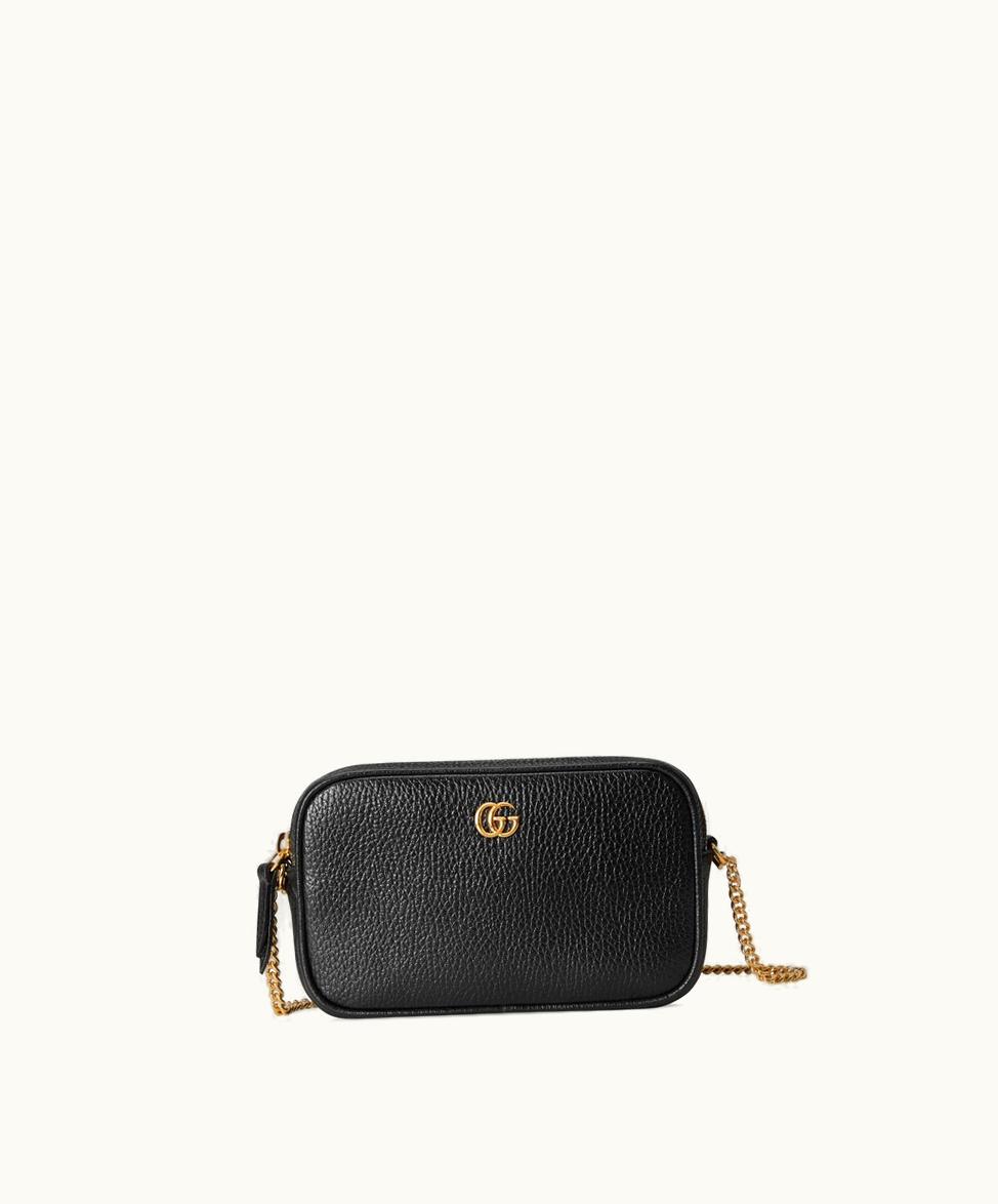 Gucci Gucci GG Marmont Super Mini Shoulder Bag Black Leather