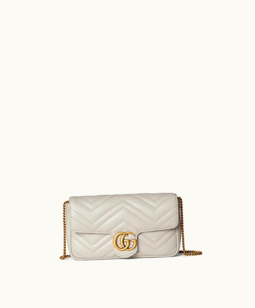 Gucci Gucci GG Marmont Mini Bag Light Grey Leather