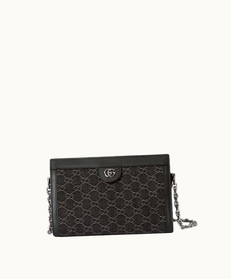 Gucci Gucci Ophidia GG Small Shoulder Bag Black & Grey Denim