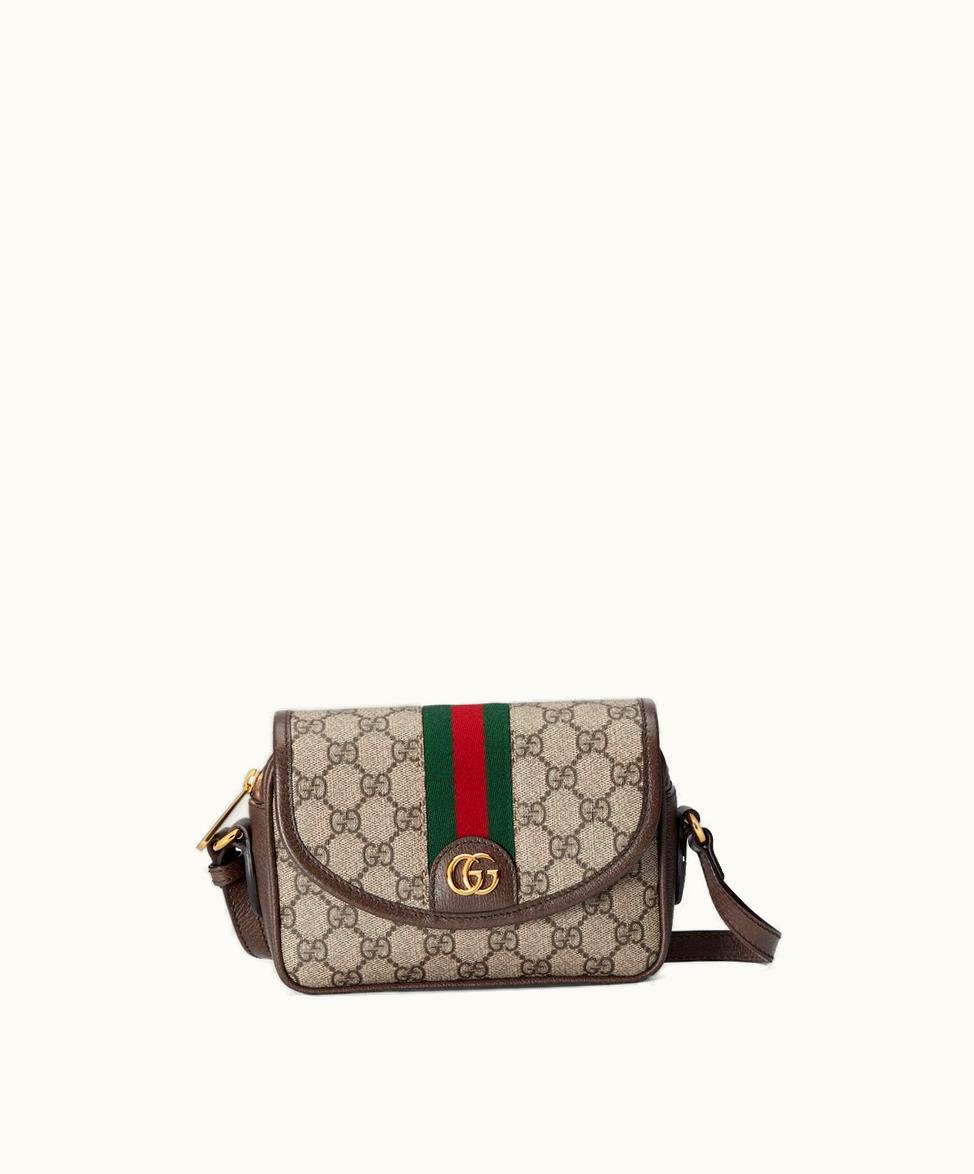 Gucci Gucci Ophidia GG Mini Shoulder Bag Beige And Ebony GG Supreme - Gucci Ophidia GG Mini Shoulder Bag Beige And Ebony GG Supreme