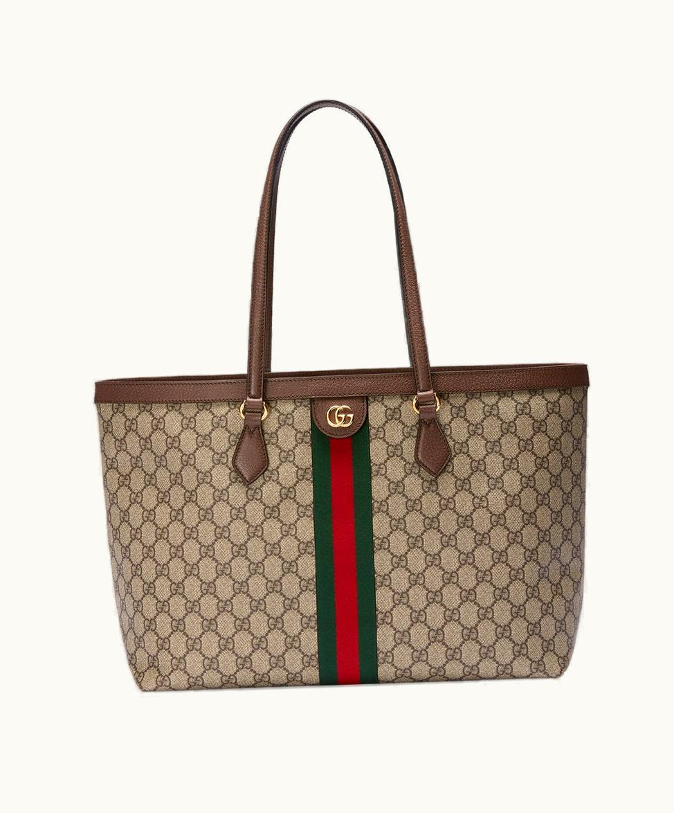 Gucci Gucci Ophidia GG Medium Tote Beige And Ebony