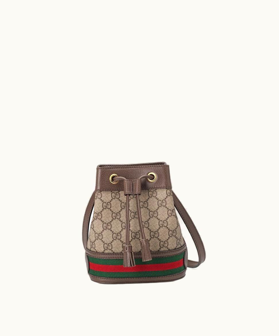 Gucci Gucci Ophidia Mini GG Bucket Bag Beige / Ebony GG Supreme