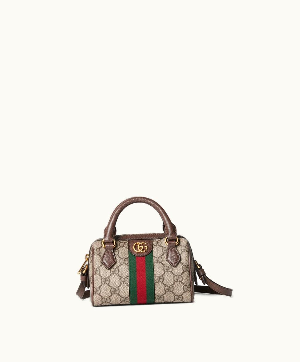 Gucci Gucci Ophidia Super Mini Bag Beige And Ebony Supreme