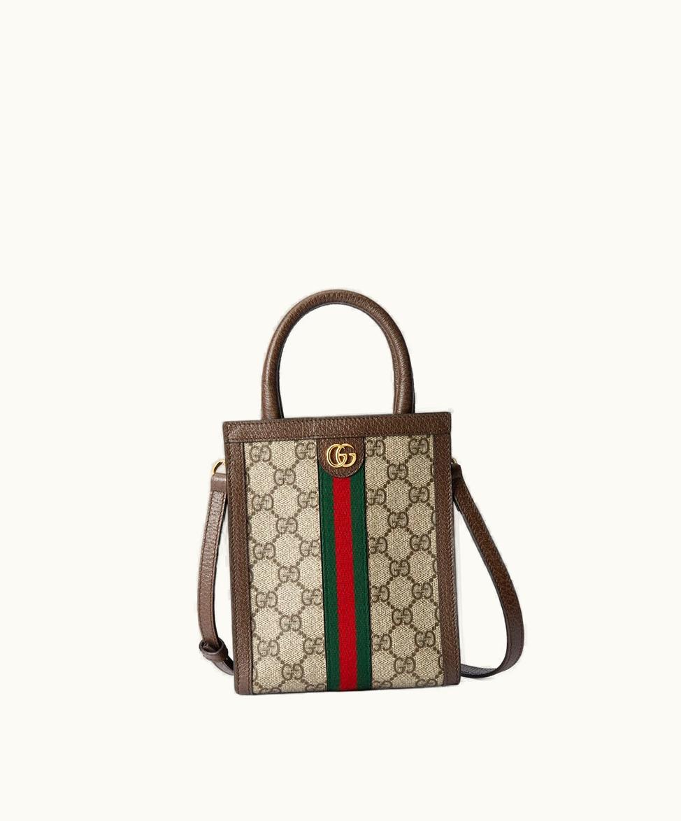 Gucci Gucci Ophidia GG Super Mini Bag Beige And Ebony GG Supreme