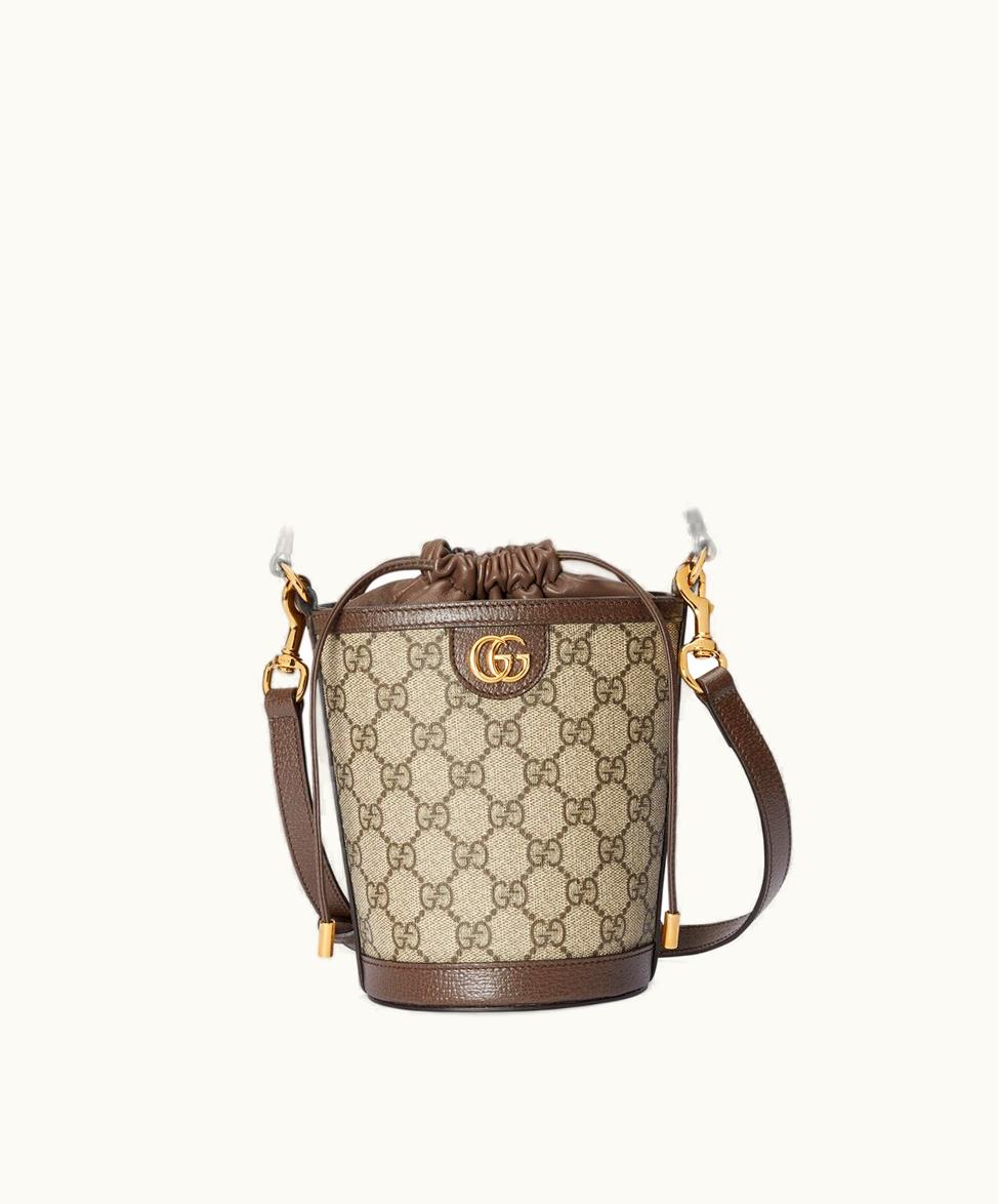 Gucci Gucci Ophidia Mini Bucket Bag Beige And Ebony Supreme