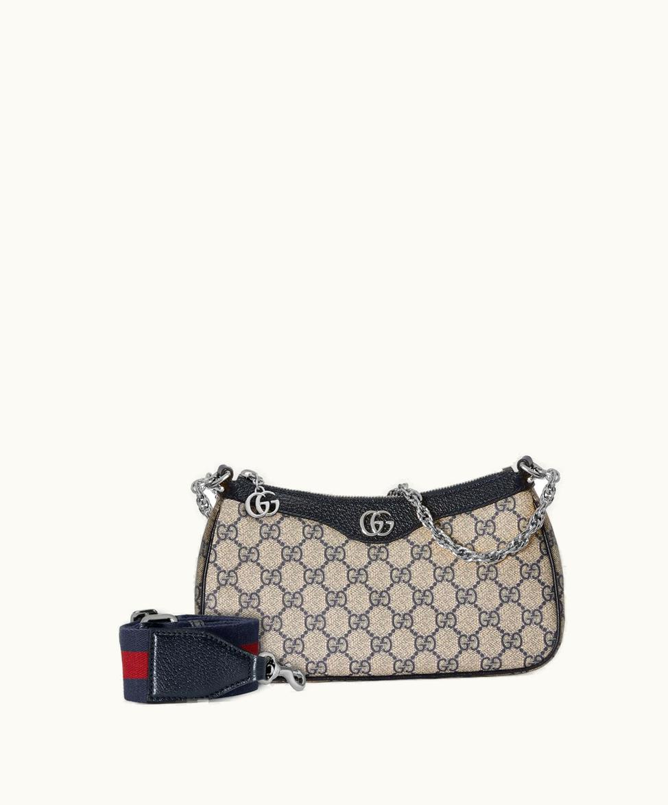 Gucci Gucci Ophidia GG Small Handbag Beige And Blue Supreme