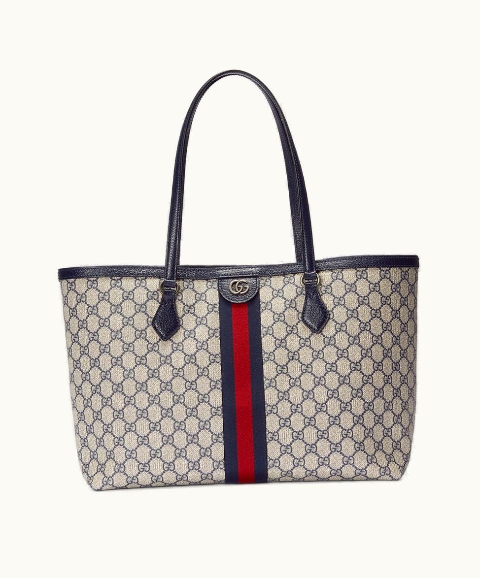 Gucci Gucci Ophidia Medium GG Tote Beige And Blue Supreme