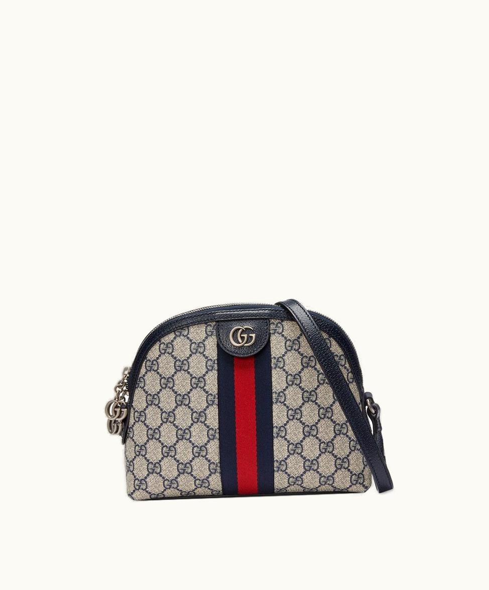 Gucci Gucci Ophidia Small GG Shoulder Bag Beige And Blue Supreme