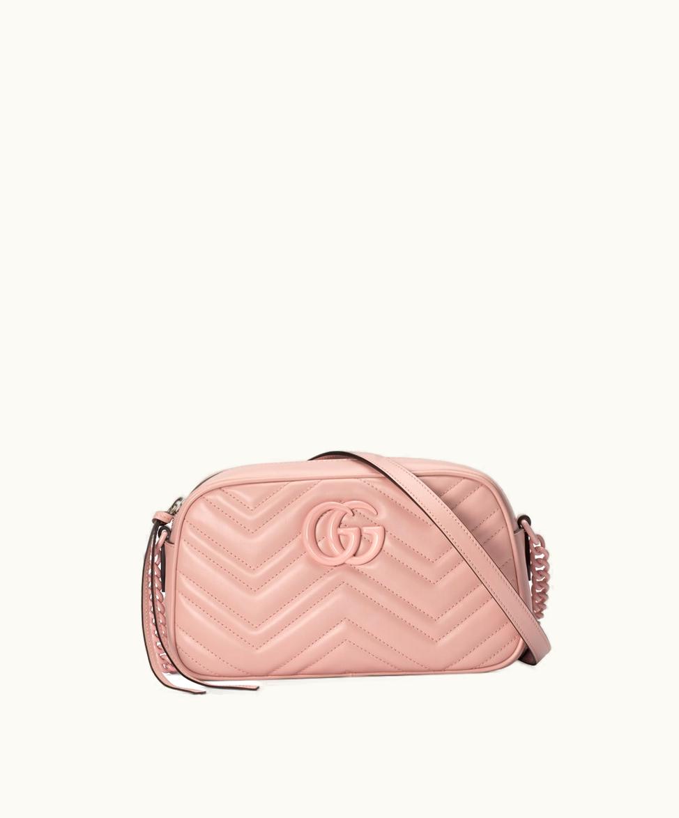Gucci Gucci GG Marmont Small Shoulder Bag Light Pink Leather