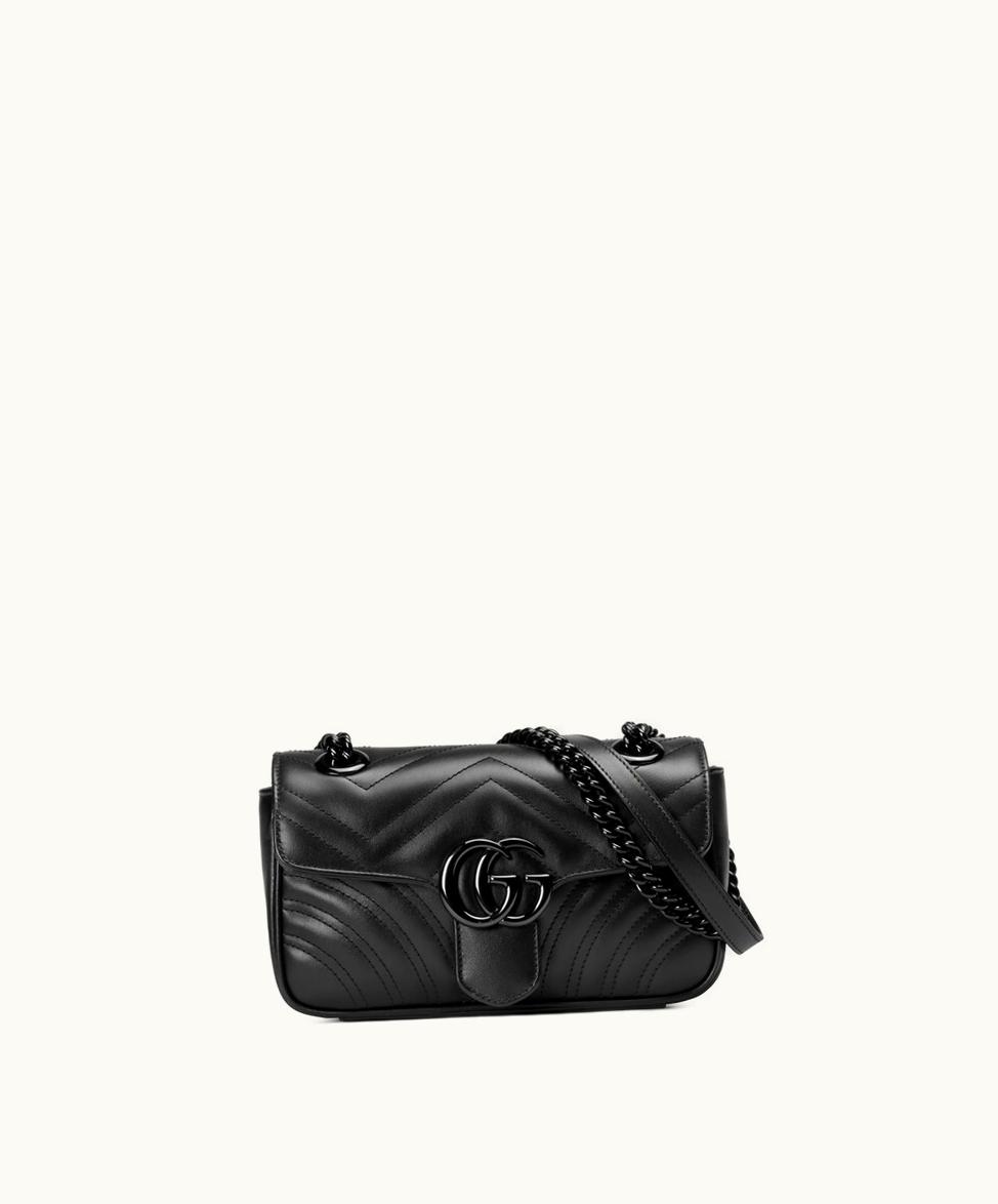 Gucci Gucci GG Marmont Matelassé Mini Bag Black Leather 446744DTDFV1000
