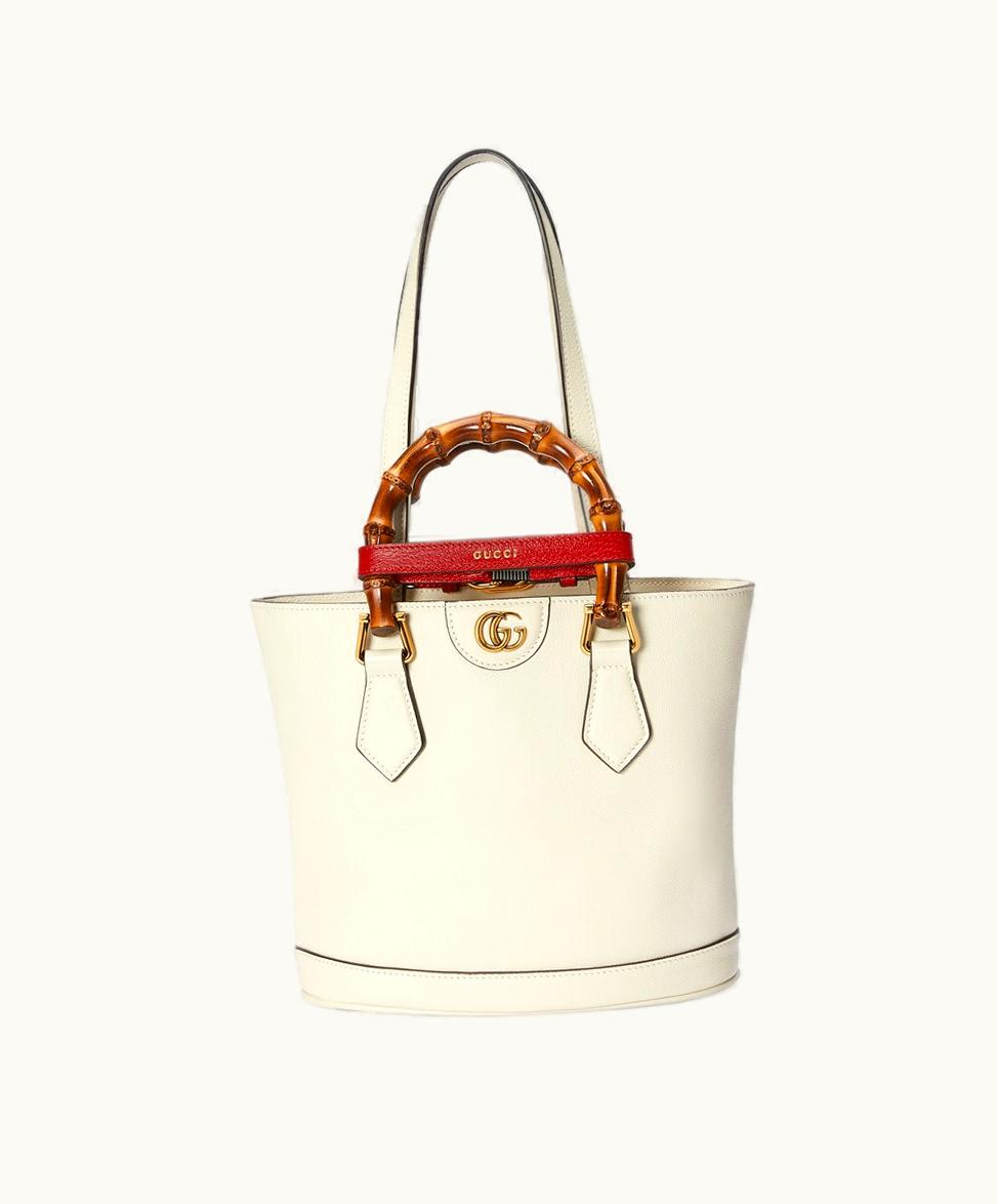 Gucci Gucci Diana White Leather Small Tote Bag