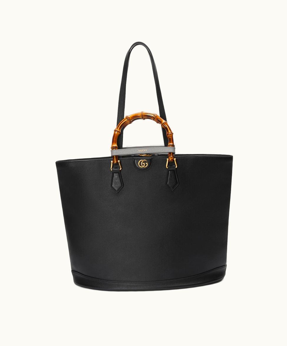 Gucci Gucci Diana Large Tote Bag Black Leather