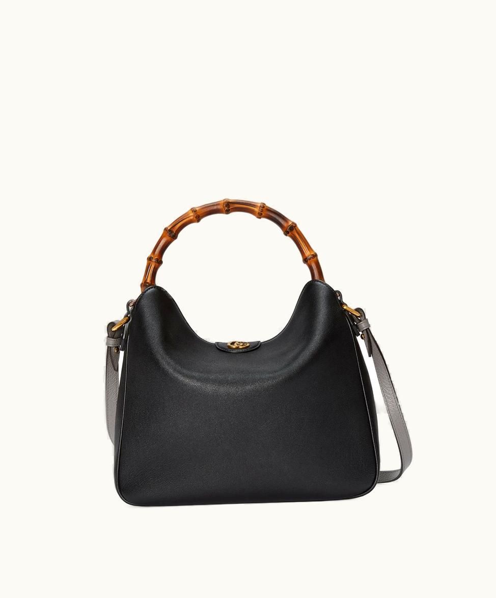 Gucci Gucci Diana Medium Shoulder Bag Black Leather