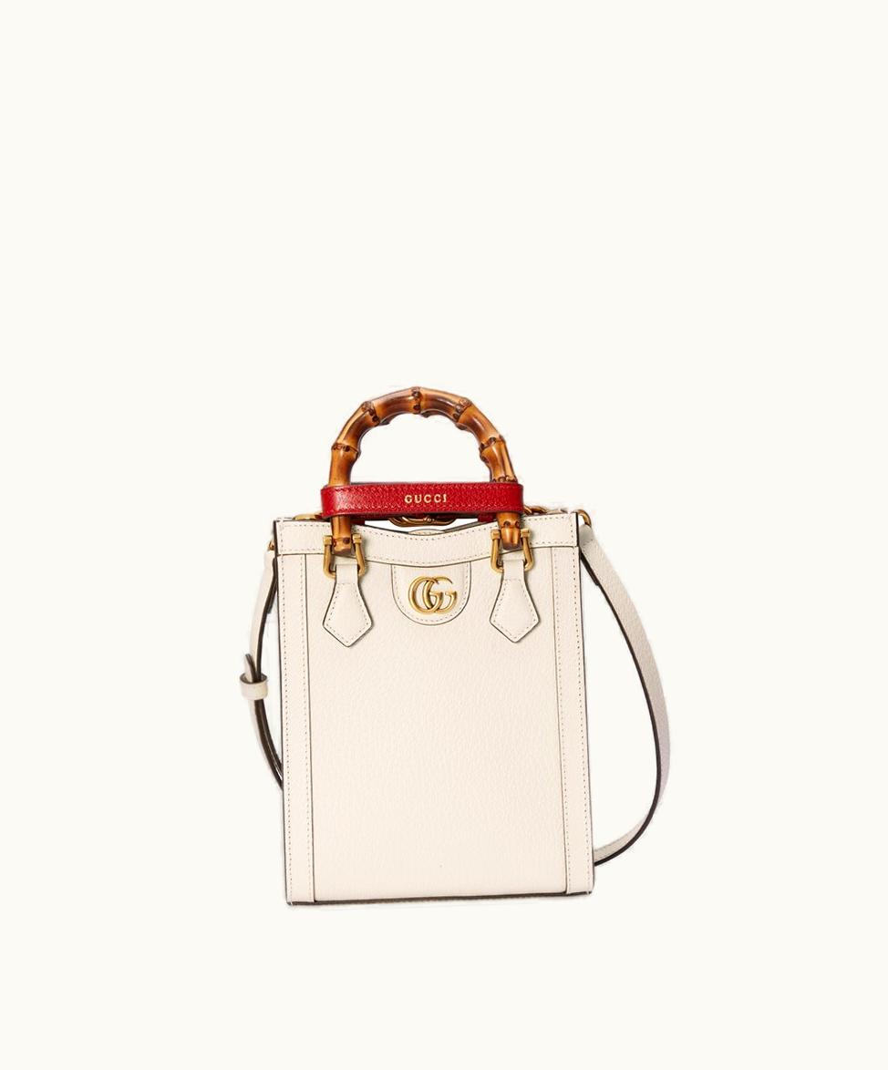 Gucci Gucci Diana Medium Tote Bag White Leather