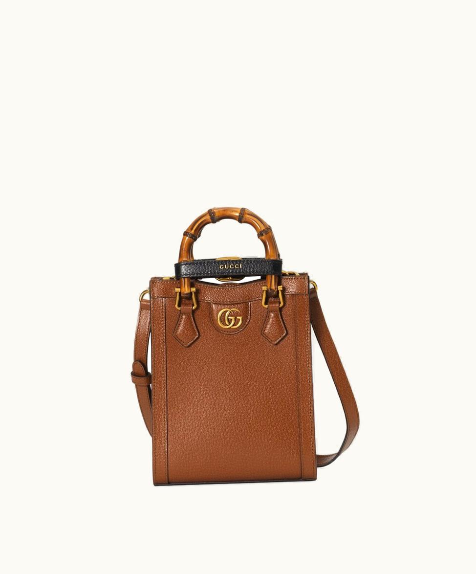 Gucci Gucci Diana Medium Tote Bag Cuir Leather Black