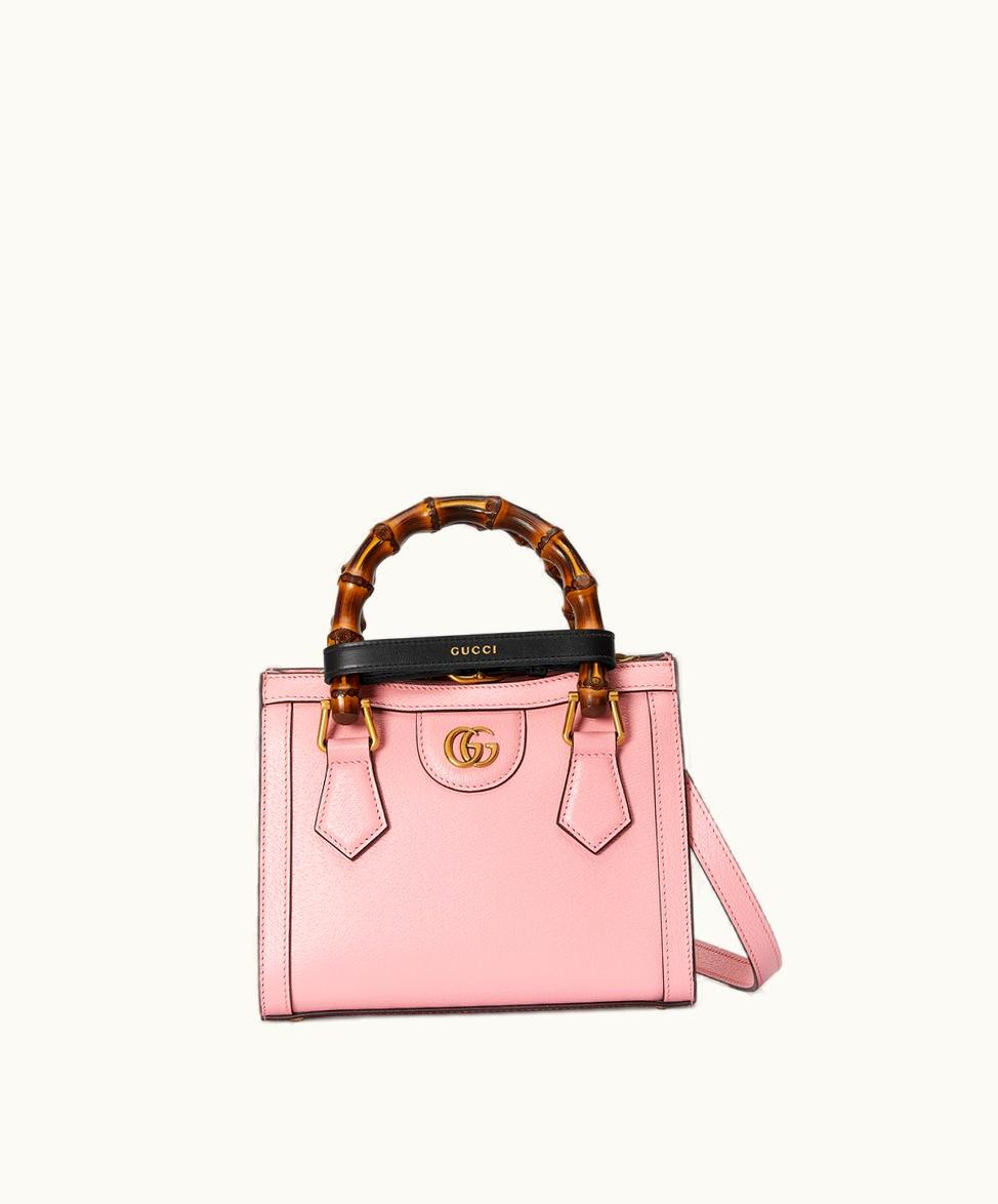 Gucci Gucci Diana Mini Tote Bag Pink Leather