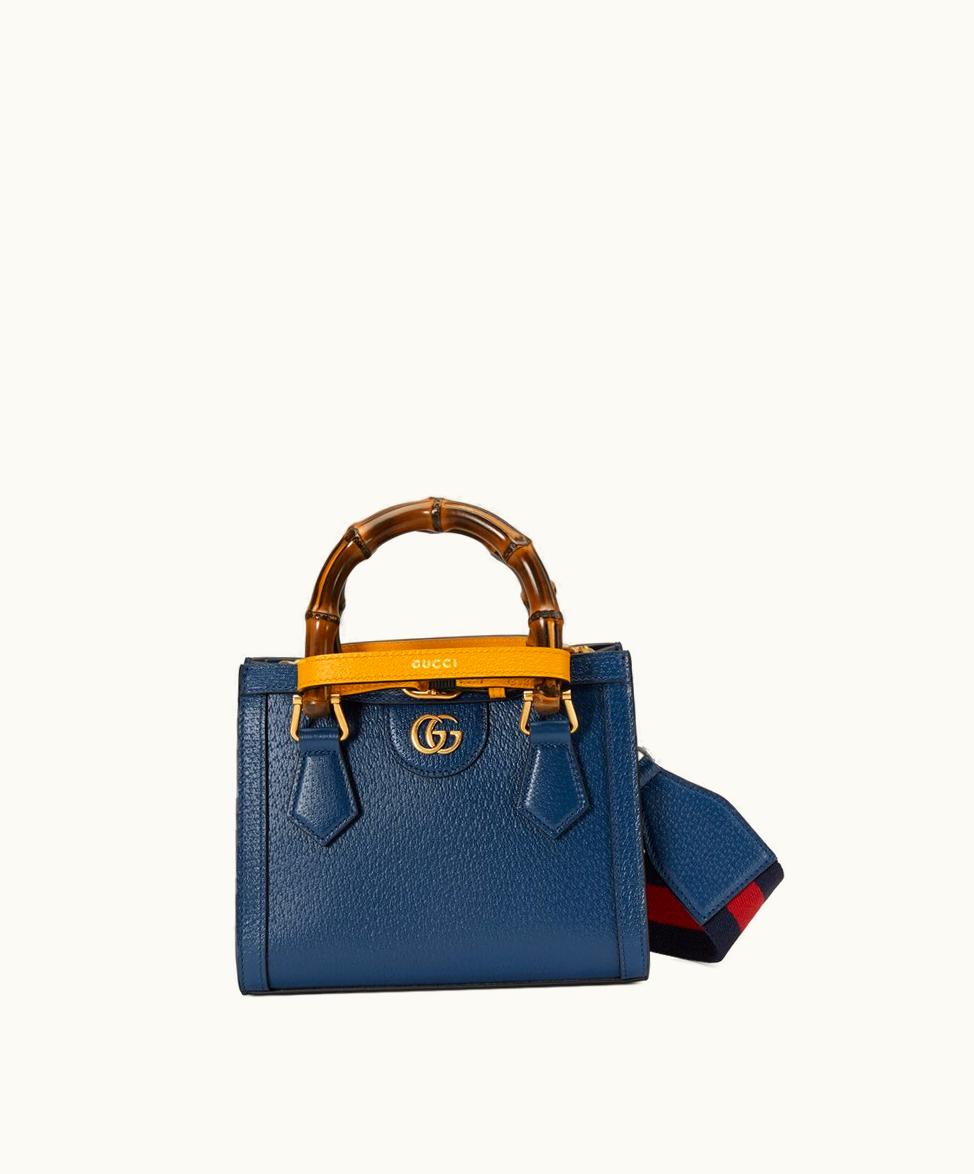 Gucci Gucci Diana Mini Tote Bag Royal Blue Leather