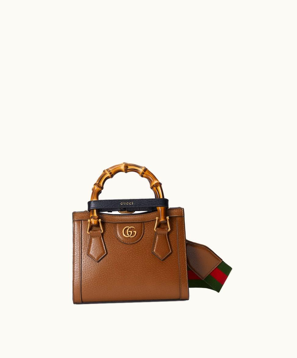 Gucci Gucci Diana Mini Tote Bag Cuir Leather Neon Yellow