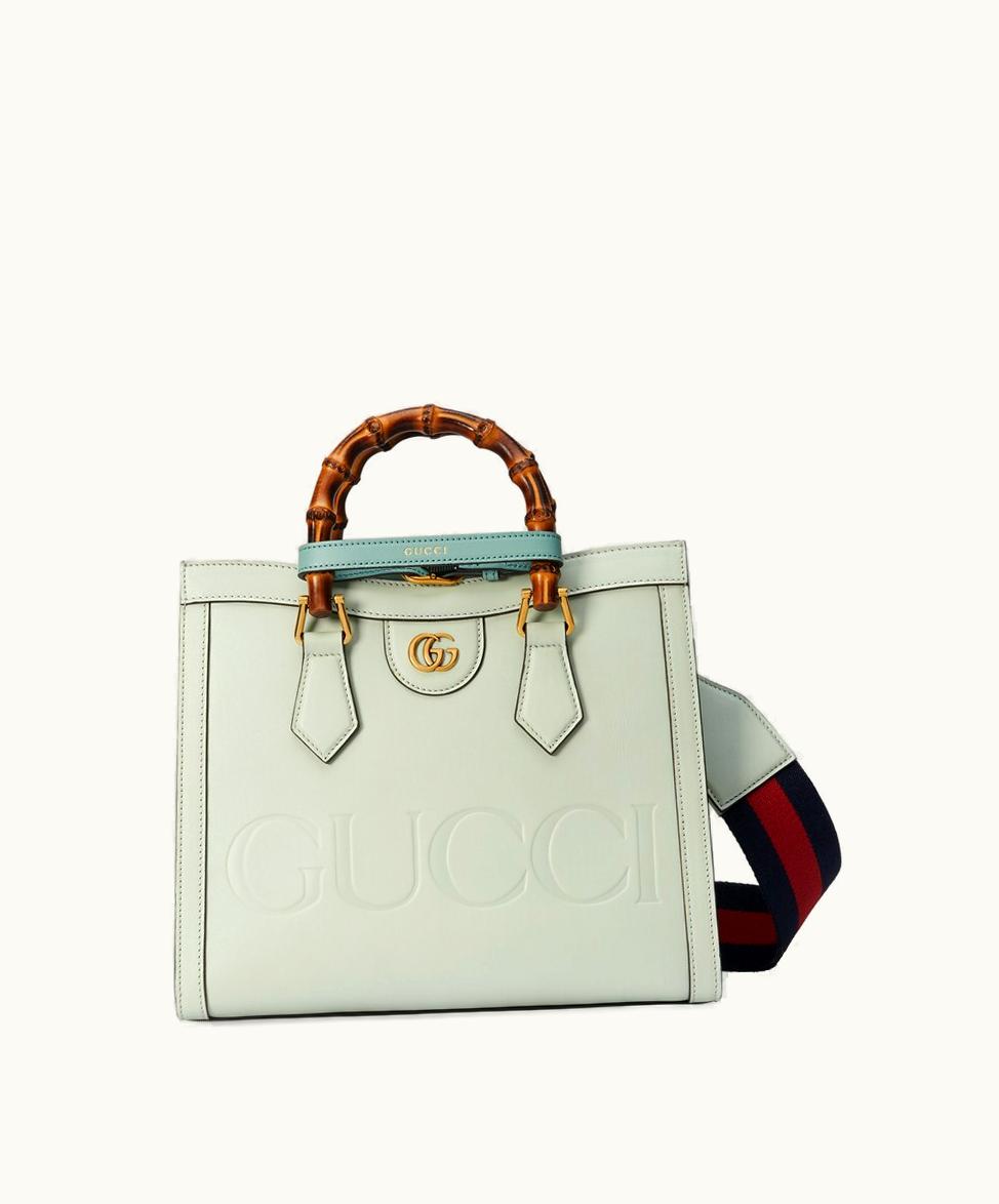 Gucci Gucci Diana Small Tote Bag Pale Green Leather
