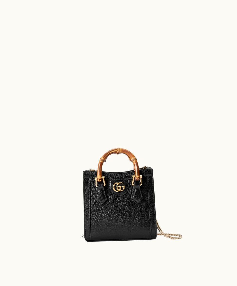 Gucci Gucci Diana Super Mini Bag Black Leather