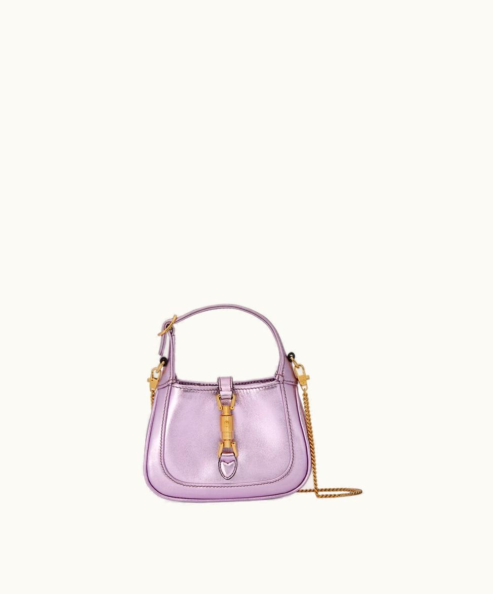 Gucci Gucci Jackie 1961 Super Mini Bag Metallic Pink Leather