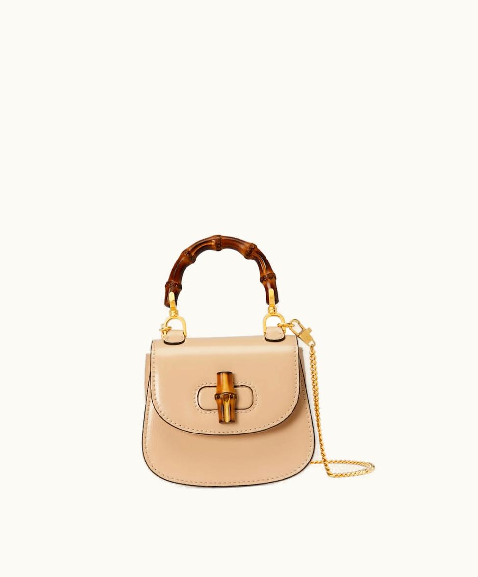 Gucci Gucci Bamboo 1947 Super Mini Bag Light Beige Leather