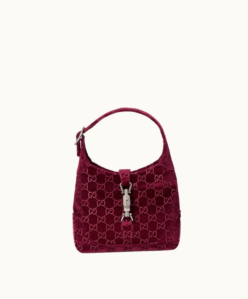 Gucci Gucci Jackie 1961 Small Shoulder Bag Burgundy GG Velvet