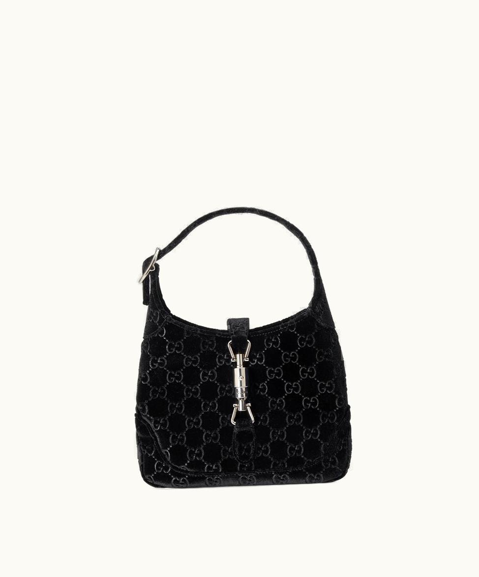 Gucci Gucci Jackie 1961 Small Shoulder Bag Black GG Velvet