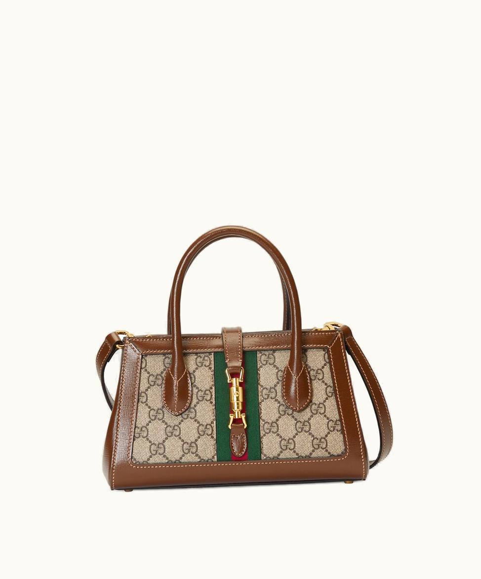 Gucci Gucci Jackie 1961 Small Tote Bag Beige And Ebony GG Supreme