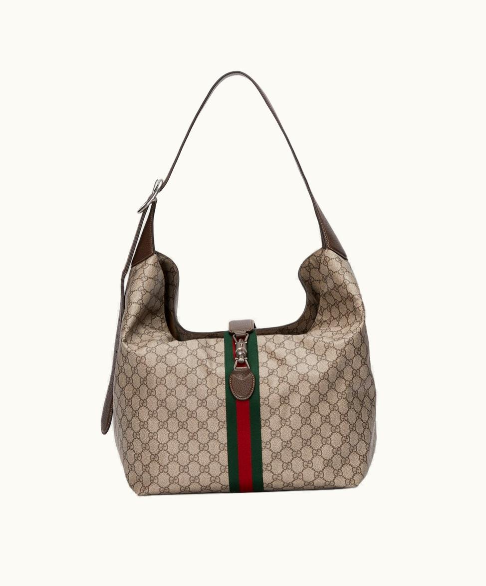 Gucci Gucci Jackie 1961 Medium Crossbody Bag Beige And Ebony Supreme