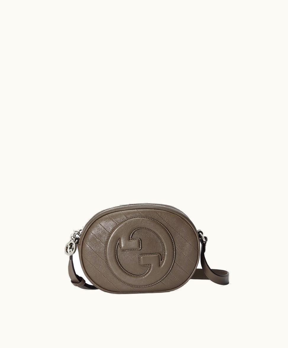 Gucci Gucci Blondie Mini Shoulder Bag Brown Leather