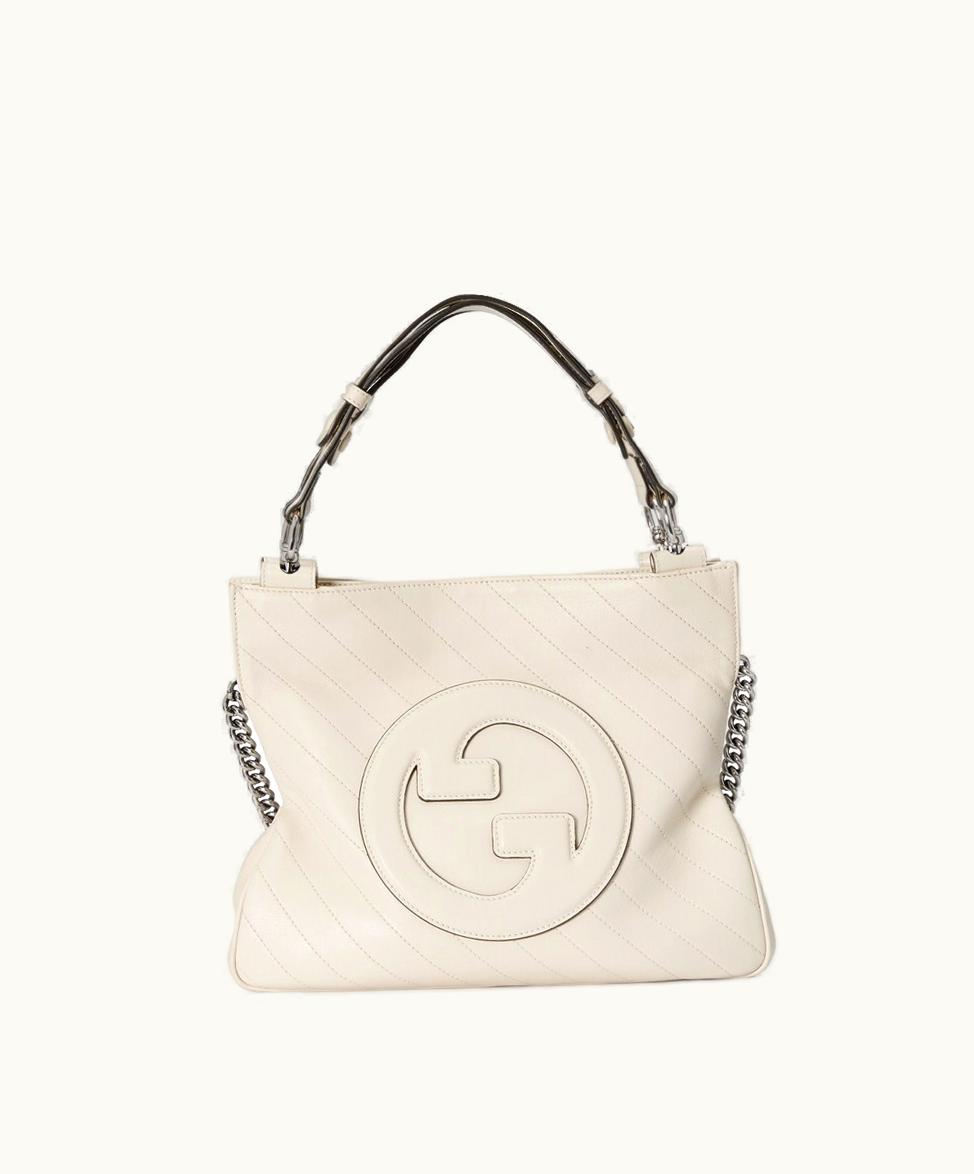 Gucci Gucci Blondie Small Tote Bag White Leather