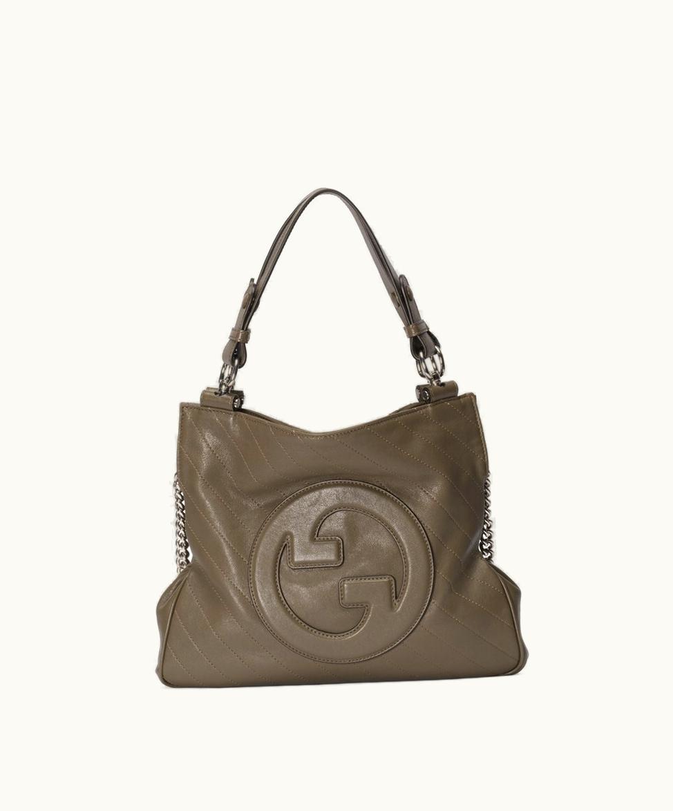 Gucci Gucci Blondie Small Tote Bag Brown Leather