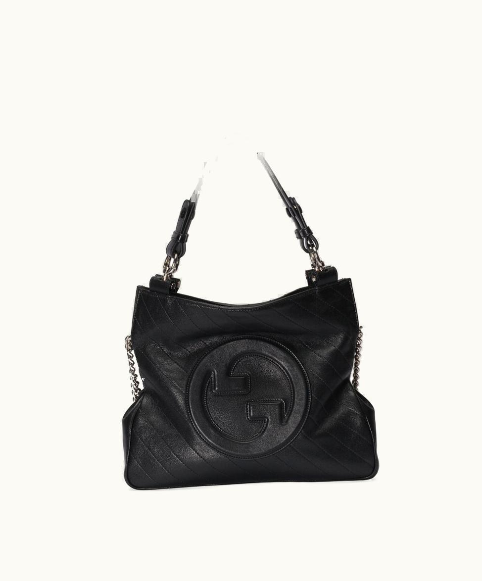 Gucci Gucci Blondie Small Tote Bag Black Leather