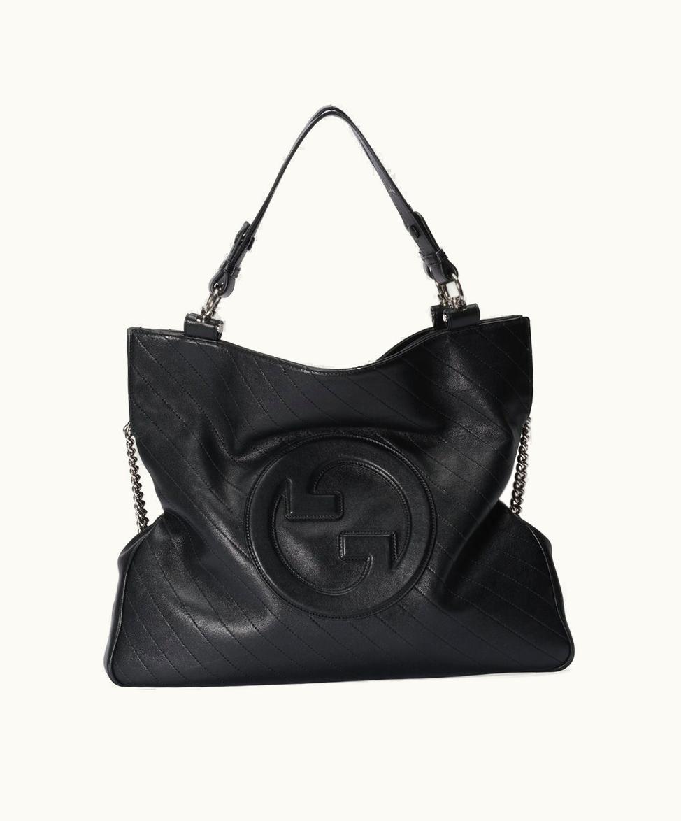 Gucci Gucci Blondie Medium Tote Bag Black Leather
