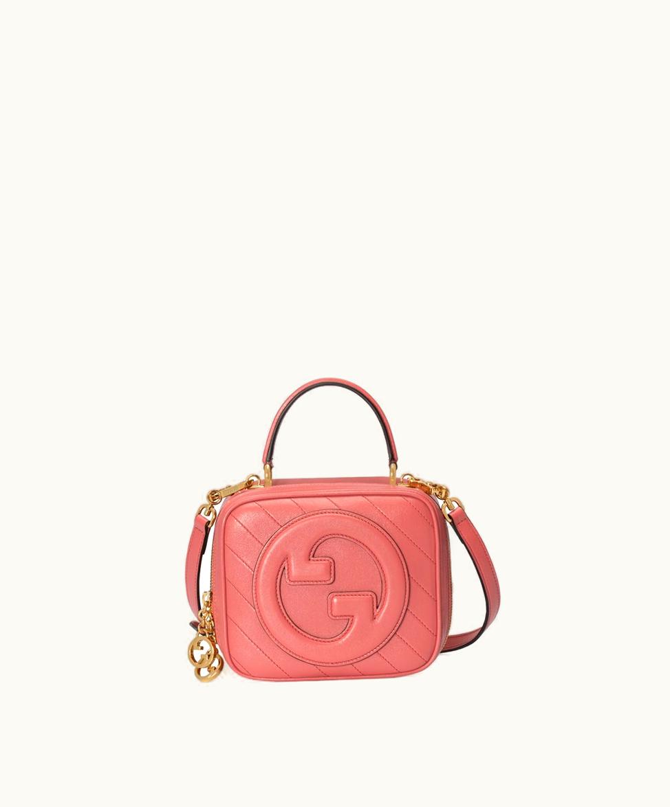 Gucci Gucci Blondie Top Handle Bag Pink Leather