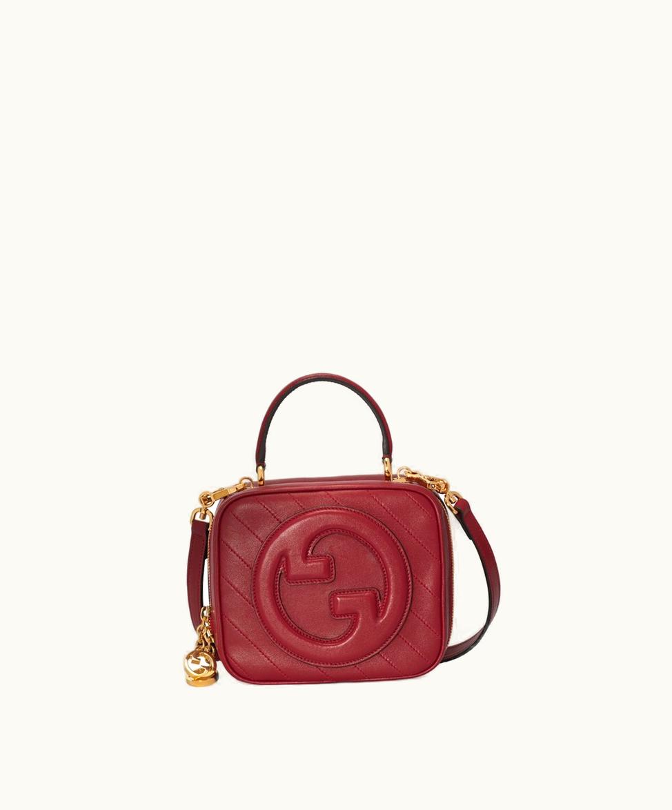 Gucci Gucci Blondie Top Handle Bag Red Leather