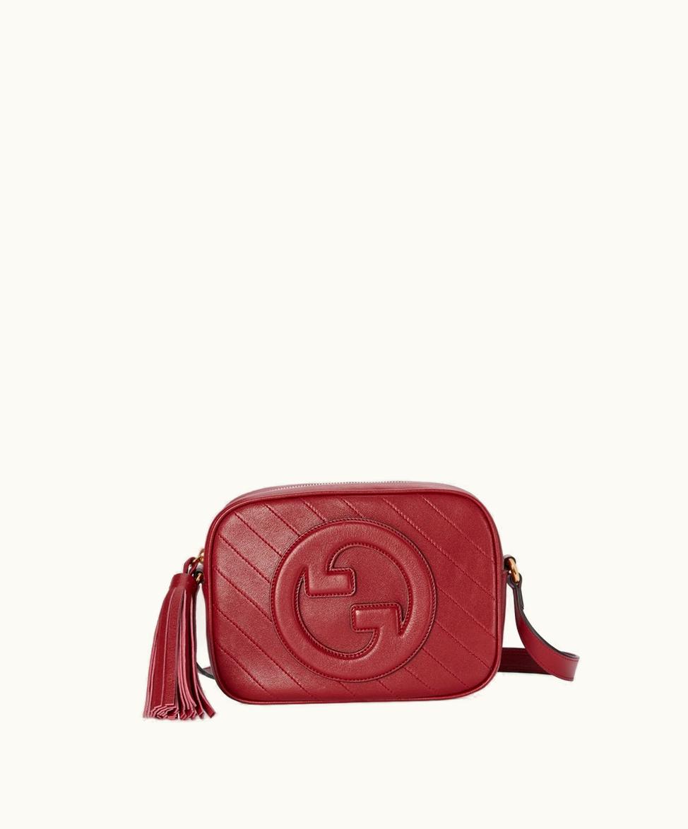Gucci Gucci Blondie Small Shoulder Bag Red Leather