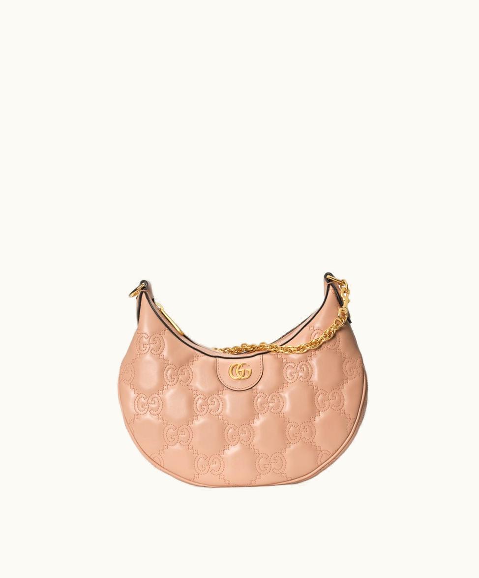 Gucci Gucci GG Matelassé Small Shoulder Bag Rose Beige Leather