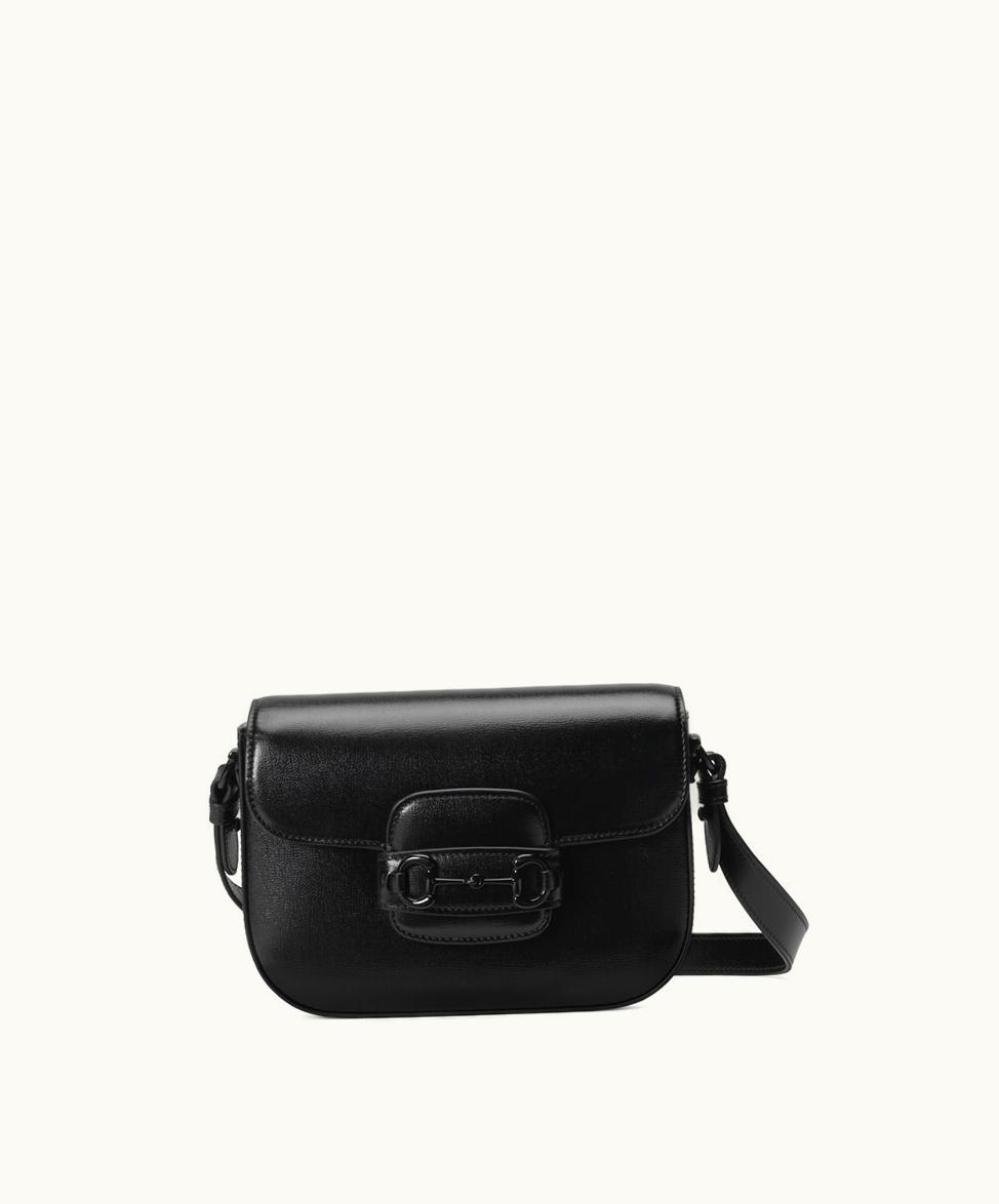 Gucci Gucci Horsebit 1955 Small Shoulder Bag Black Leather 726226AABE11060