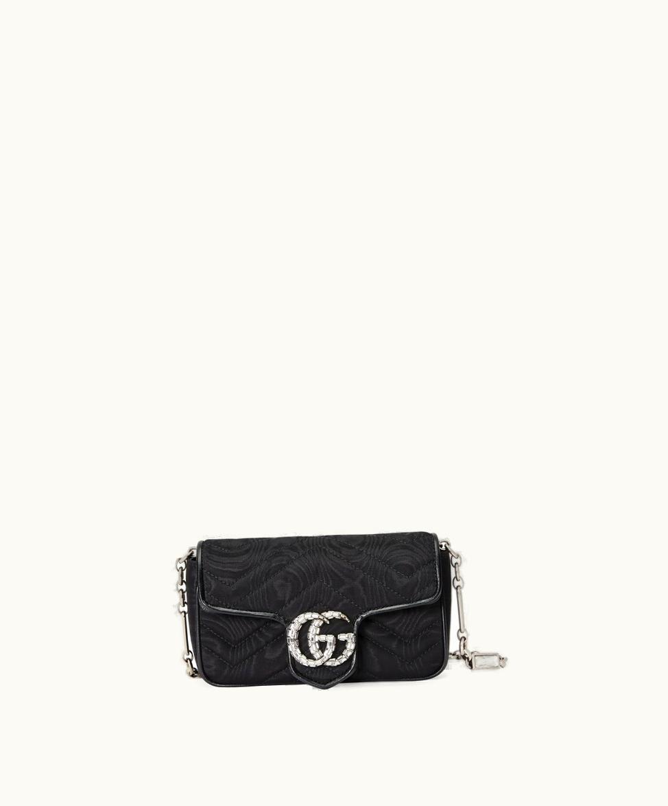 Gucci Gucci GG Marmont Belt Bag Black Moiré Fabric