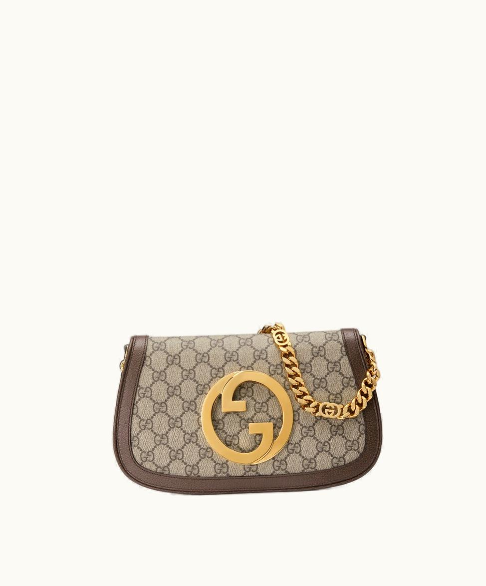 Gucci Gucci Blondie Shoulder Bag Beige And Ebony Supreme