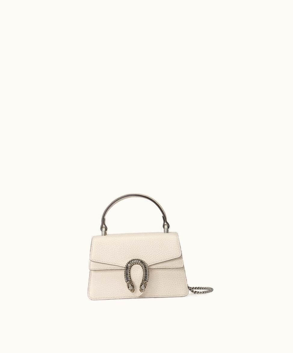 Gucci Gucci Dionysus Mini Top Handle Bag White Leather