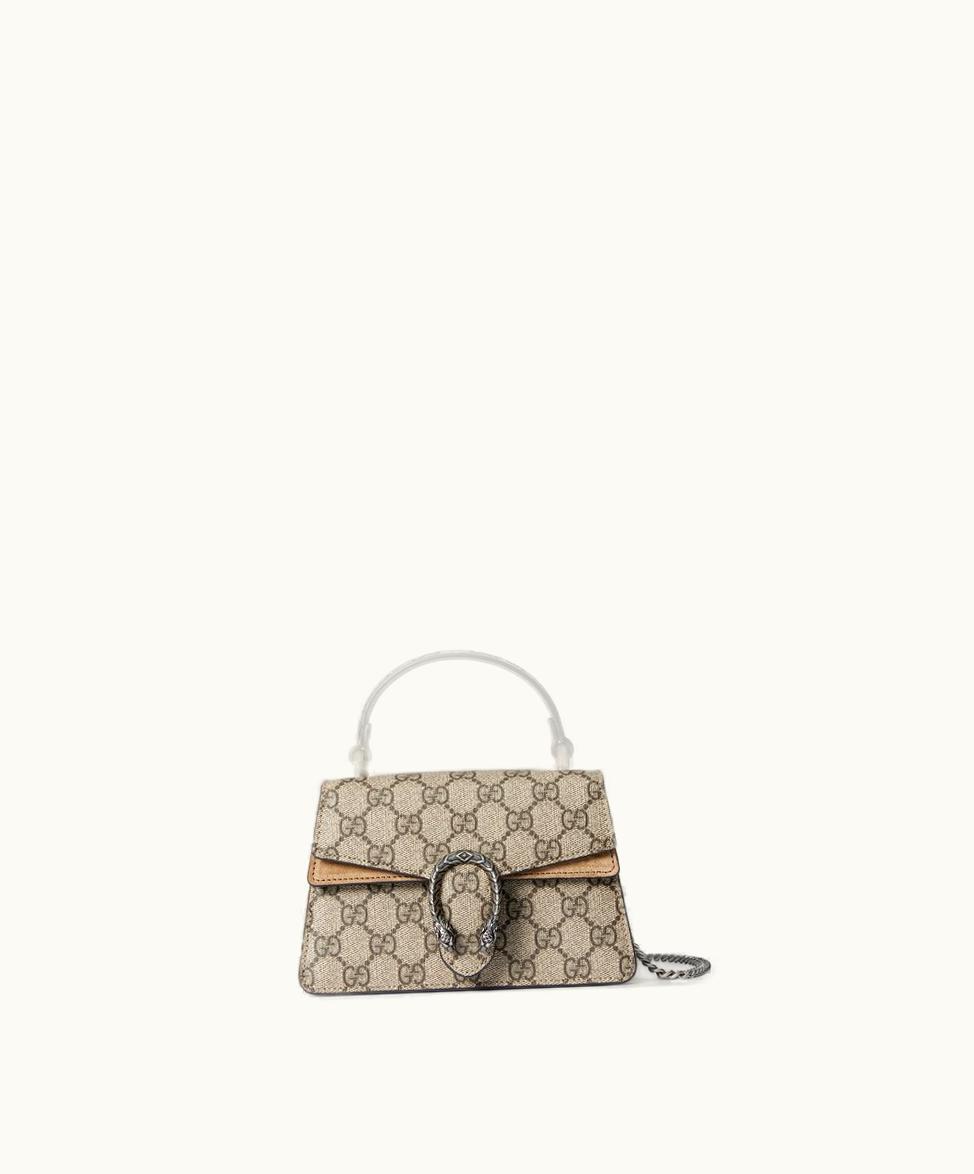Gucci Gucci Dionysus Mini Top Handle Bag Beige And Ebony Supreme