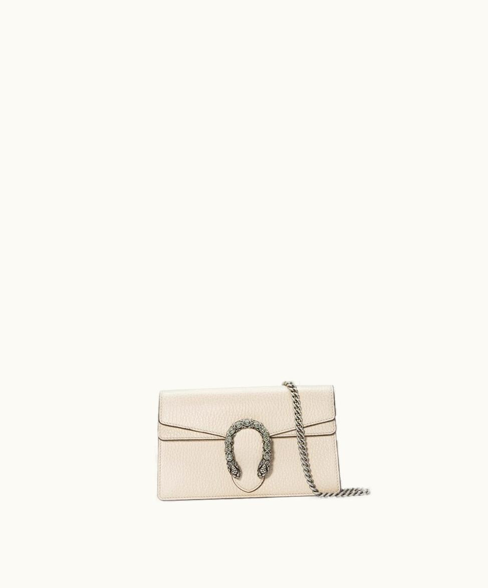 Gucci Gucci Dionysus Super Mini Leather Bag White Leather